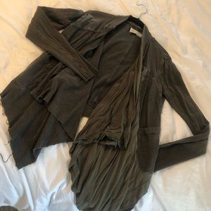 ANTHROPOLOGIE army green cardigan